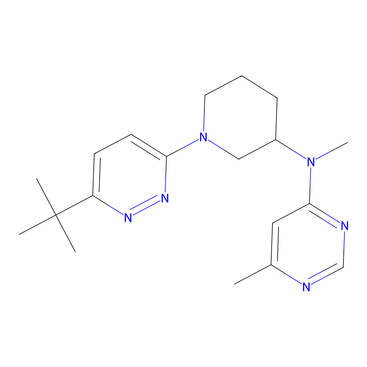 N-[1-(6-tert-butylpyridazin-3-yl)piperidin-3-yl]-N,6-dimethylpyrimidin-4-amine molecular structure, CAS 3054409-89-8