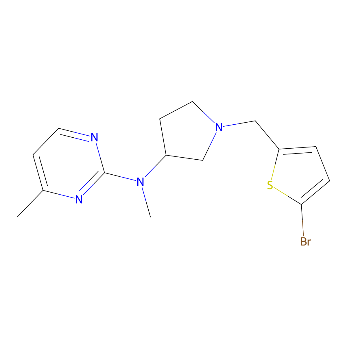 N-{1-[(5-bromothiophen-2-yl)methyl]pyrrolidin-3-yl}-N,4-dimethylpyrimidin-2-amine molecular structure, CAS 3054409-92-3