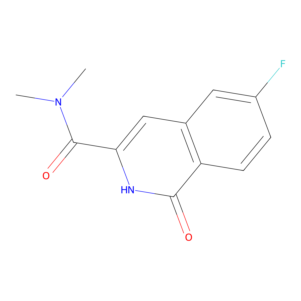6-fluoro-N,N-dimethyl-1-oxo-1,2-dihydroisoquinoline-3-carboxamide molecular structure, CAS 3054410-07-7