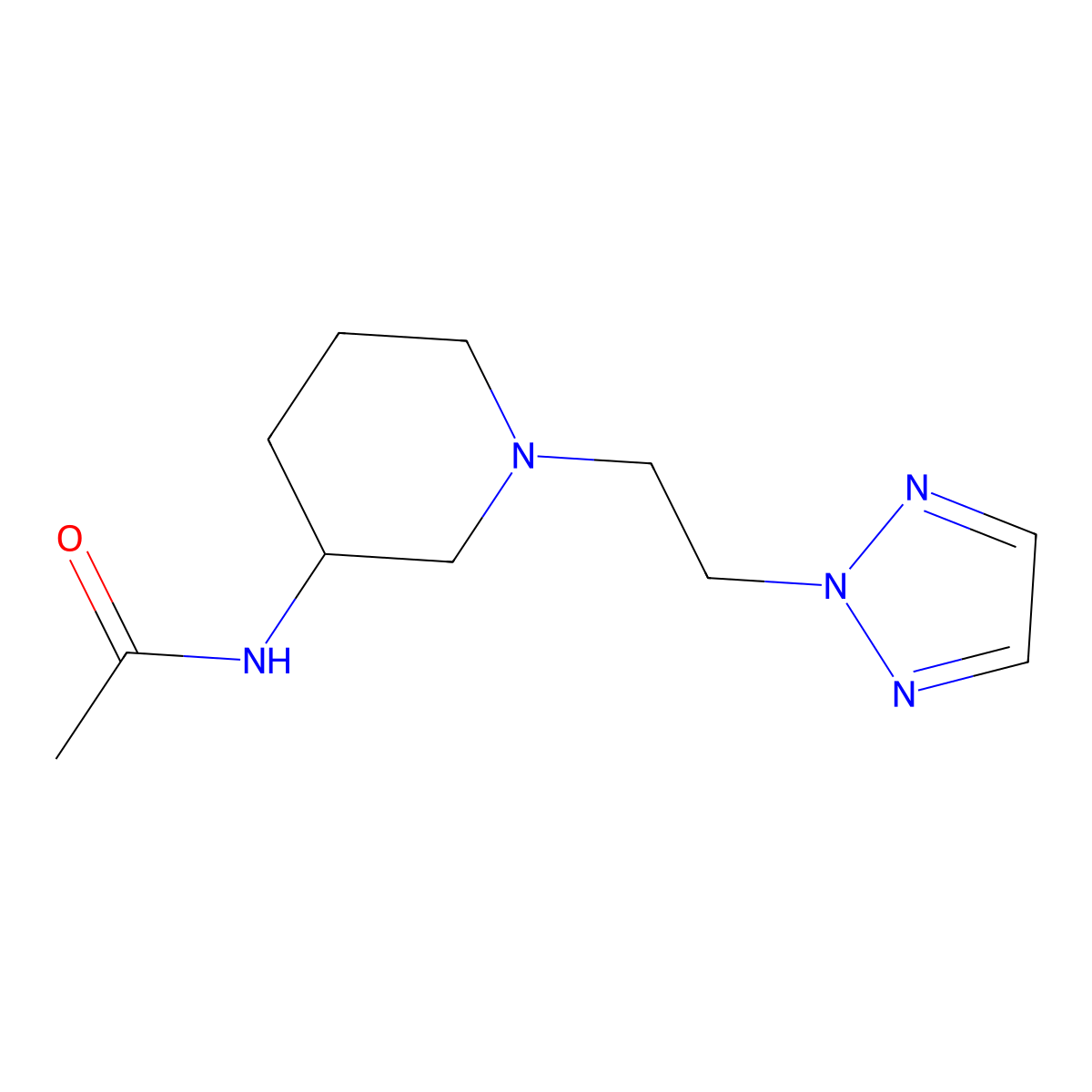 N-{1-[2-(2H-1,2,3-triazol-2-yl)ethyl]piperidin-3-yl}acetamide molecular structure, CAS 3054410-16-8