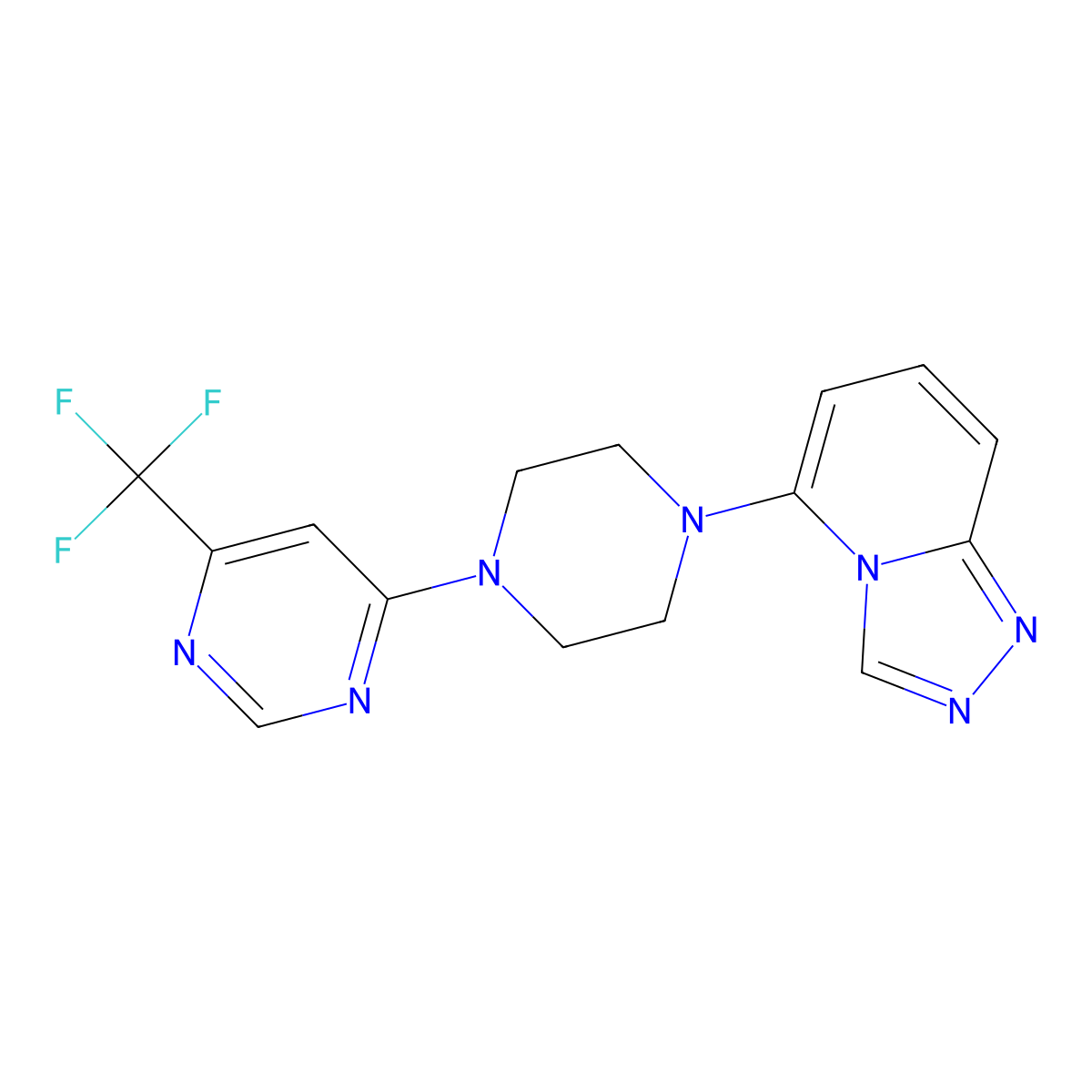 4-(4-{[1,2,4]Triazolo[4,3-a]pyridin-5-yl}piperazin-1-yl)-6-(trifluoromethyl)pyrimidine molecular structure, CAS 3054410-26-0