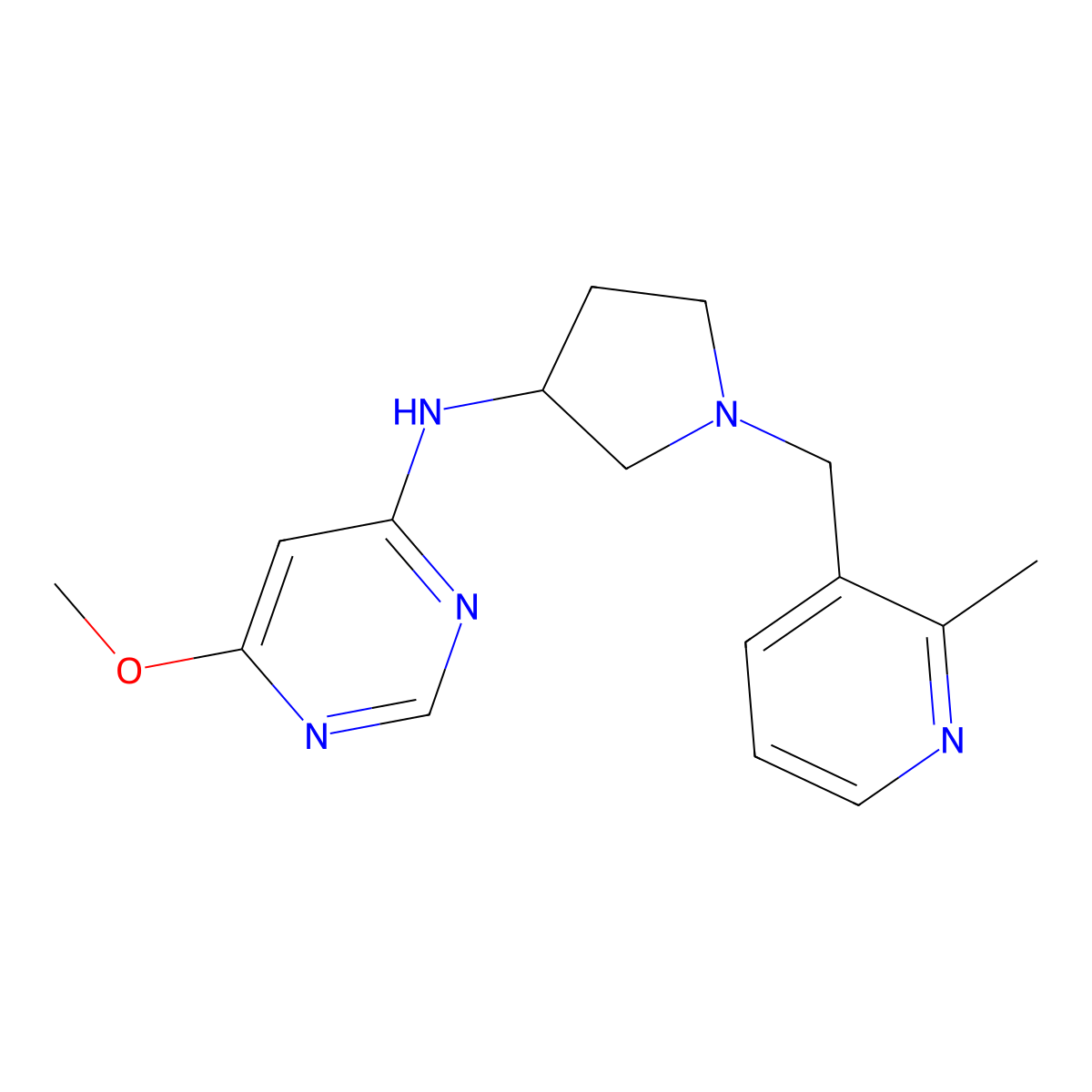 6-methoxy-N-{1-[(2-methylpyridin-3-yl)methyl]pyrrolidin-3-yl}pyrimidin-4-amine molecular structure, CAS 3054410-31-7