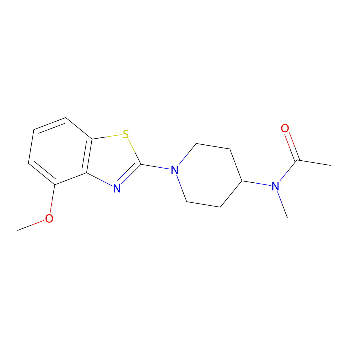 N-[1-(4-methoxy-1,3-benzothiazol-2-yl)piperidin-4-yl]-N-methylacetamide molecular structure, CAS 3054410-36-2
