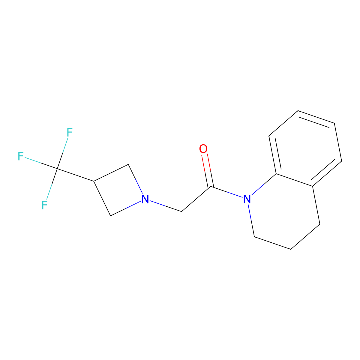 1-(1,2,3,4-Tetrahydroquinolin-1-yl)-2-[3-(trifluoromethyl)azetidin-1-yl]ethan-1-one molecular structure, CAS 3054410-38-4