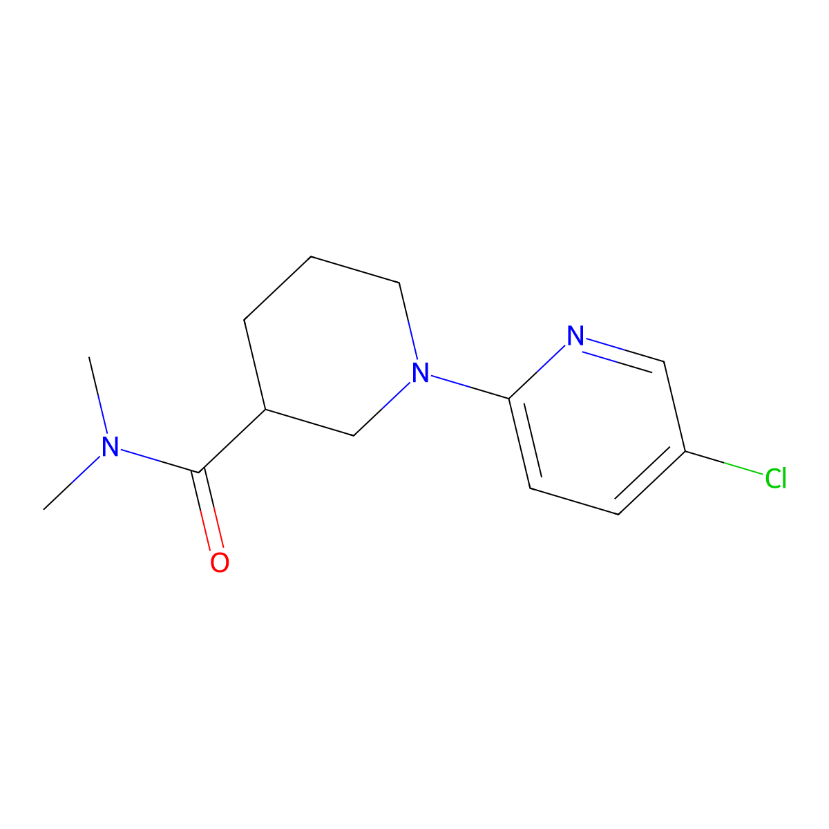 1-(5-chloropyridin-2-yl)-N,N-dimethylpiperidine-3-carboxamide molecular structure, CAS 3054410-61-3
