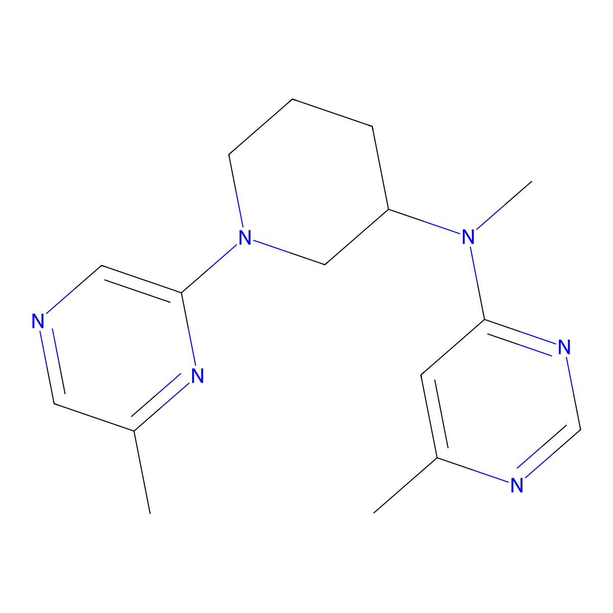 N,6-dimethyl-N-[1-(6-methylpyrazin-2-yl)piperidin-3-yl]pyrimidin-4-amine molecular structure, CAS 3054410-72-6