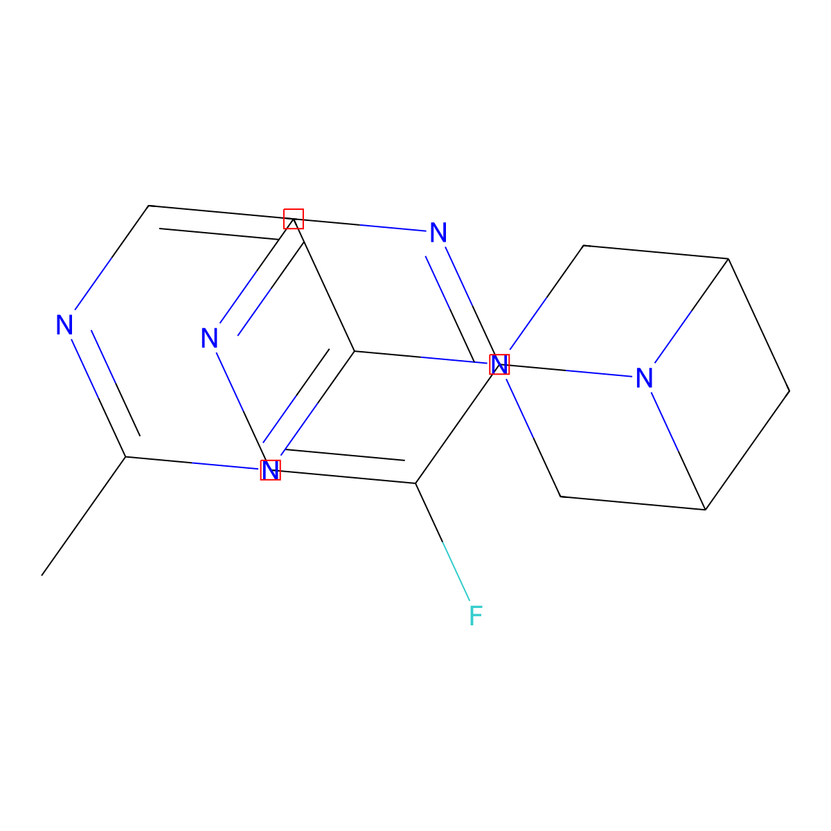 6-(5-Fluoropyrimidin-4-yl)-3-(2-methylpyrimidin-4-yl)-3,6-diazabicyclo[3.1.1]heptane molecular structure, CAS 3054411-05-8