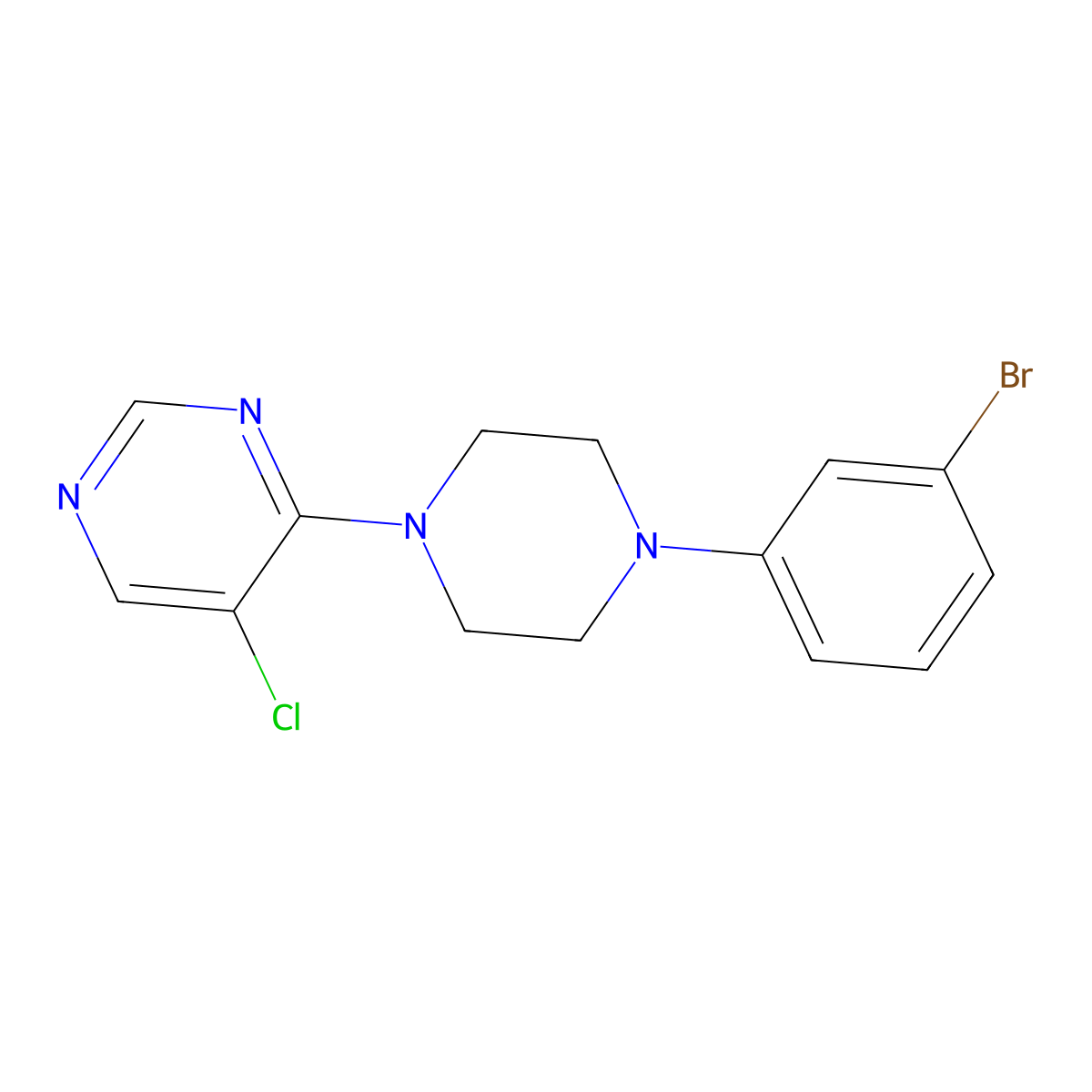 4-[4-(3-Bromophenyl)piperazin-1-yl]-5-chloropyrimidine molecular structure, CAS 3054411-11-6