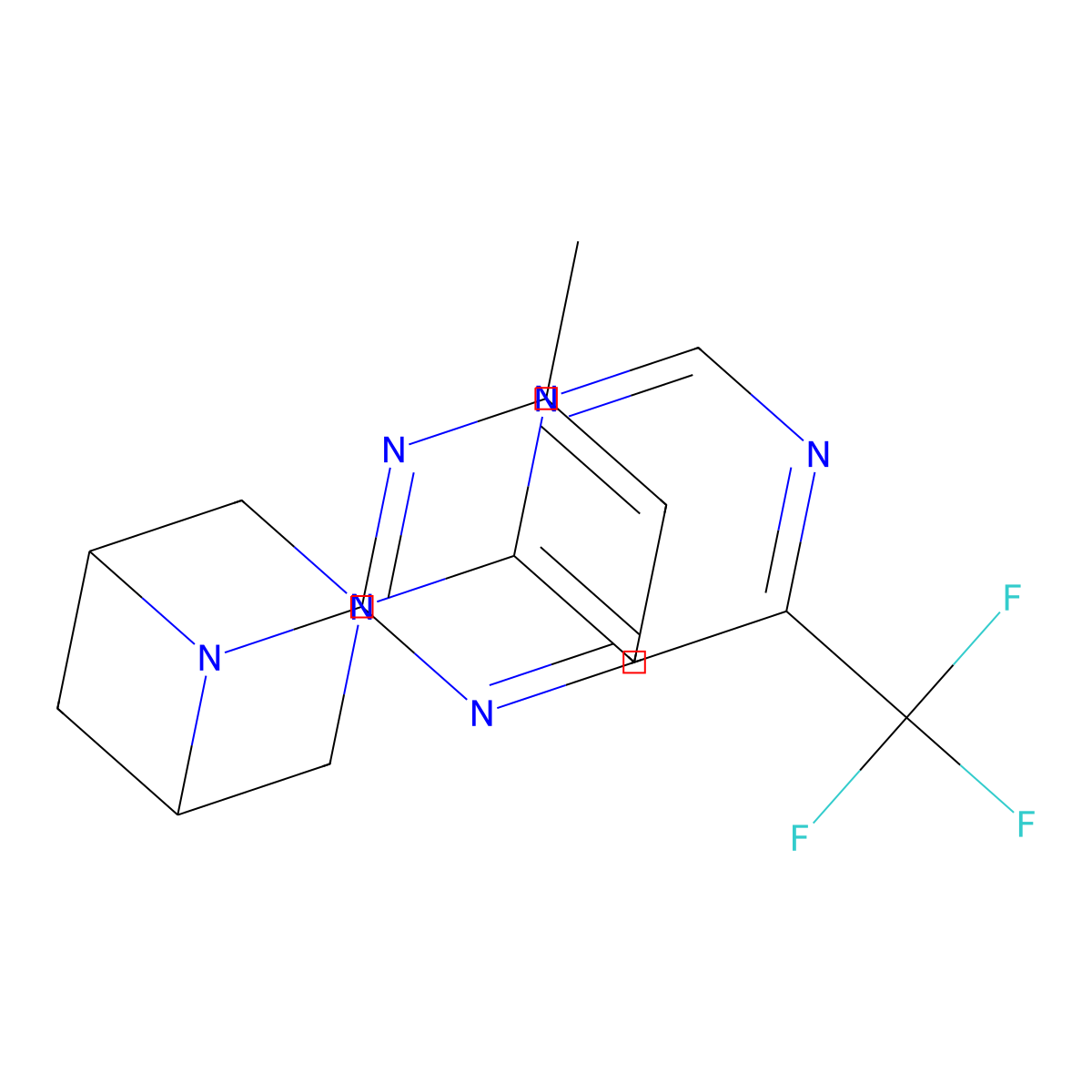 6-(4-Methylpyrimidin-2-yl)-3-[6-(trifluoromethyl)pyrimidin-4-yl]-3,6-diazabicyclo[3.1.1]heptane molecular structure, CAS 3054411-15-0