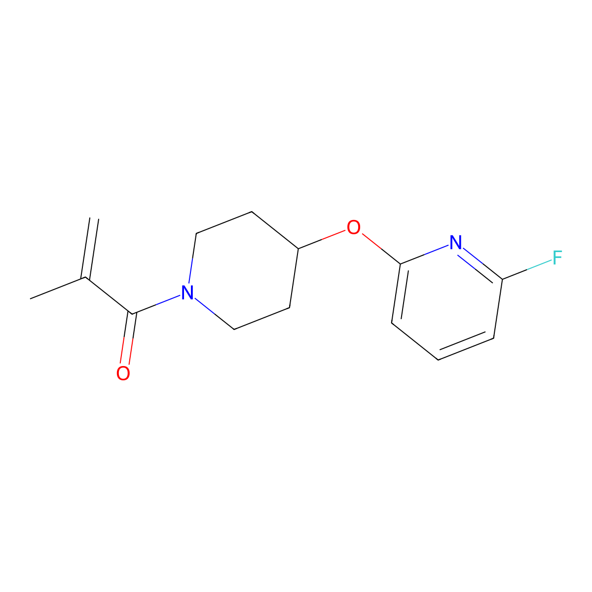1-{4-[(6-Fluoropyridin-2-yl)oxy]piperidin-1-yl}-2-methylprop-2-en-1-one molecular structure, CAS 3054411-18-3
