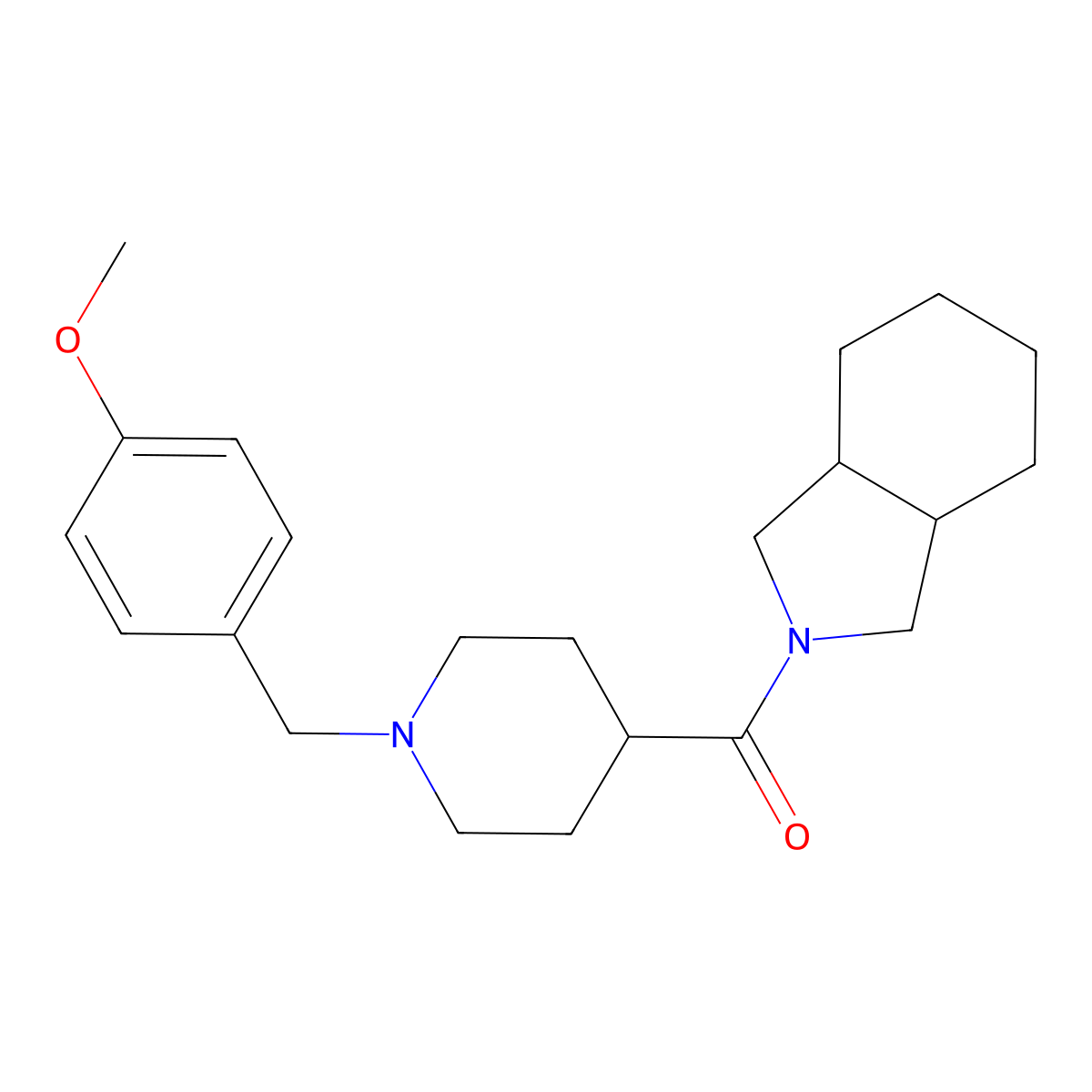 2-{1-[(4-methoxyphenyl)methyl]piperidine-4-carbonyl}-octahydro-1H-isoindole molecular structure, CAS 3054411-19-4