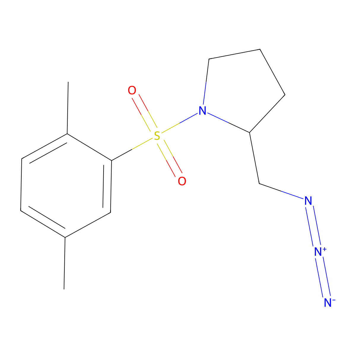 2-(Azidomethyl)-1-(2,5-dimethylbenzenesulfonyl)pyrrolidine molecular structure, CAS 3054411-24-1