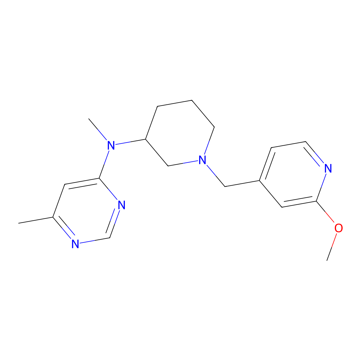 N-{1-[(2-methoxypyridin-4-yl)methyl]piperidin-3-yl}-N,6-dimethylpyrimidin-4-amine molecular structure, CAS 3054411-37-6
