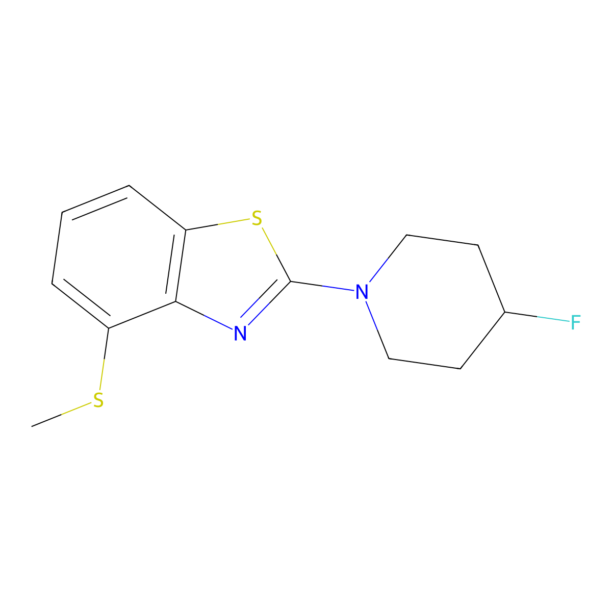 2-(4-Fluoropiperidin-1-yl)-4-(methylsulfanyl)-1,3-benzothiazole molecular structure, CAS 3054411-55-8