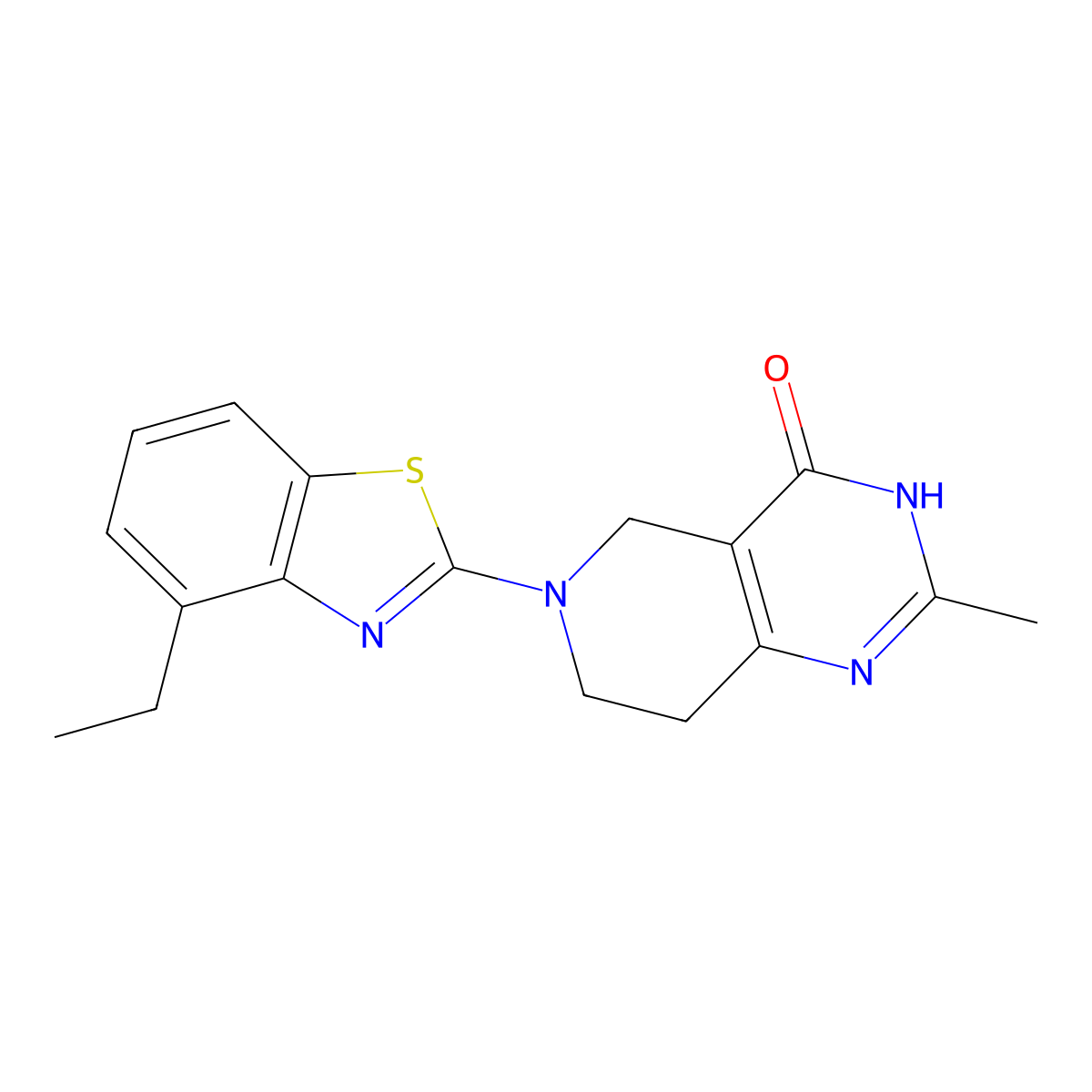 6-(4-ethyl-1,3-benzothiazol-2-yl)-2-methyl-3H,4H,5H,6H,7H,8H-pyrido[4,3-d]pyrimidin-4-one molecular structure, CAS 3054411-75-2