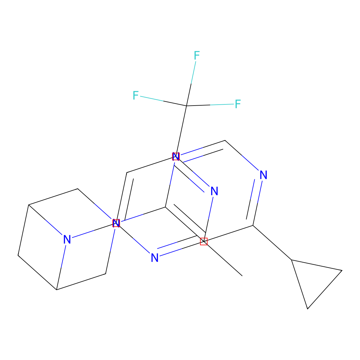 3-(6-Cyclopropylpyrimidin-4-yl)-6-[2-methyl-6-(trifluoromethyl)pyrimidin-4-yl]-3,6-diazabicyclo[3.1.1]heptane molecular structure, CAS 3054411-86-5