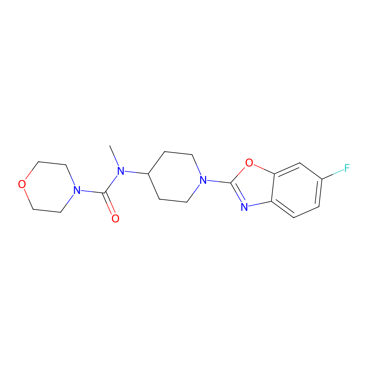 N-[1-(6-fluoro-1,3-benzoxazol-2-yl)piperidin-4-yl]-N-methylmorpholine-4-carboxamide molecular structure, CAS 3054411-87-6