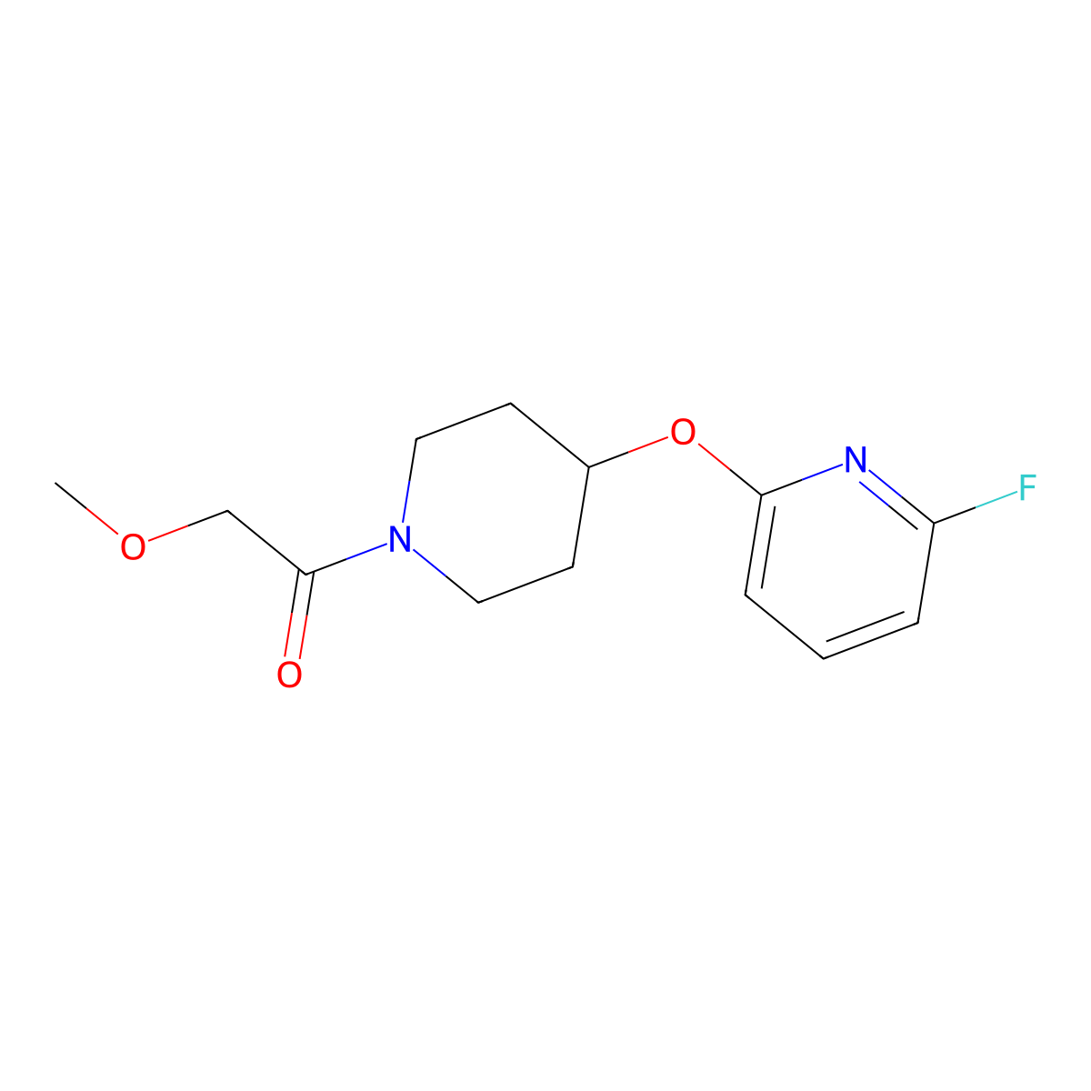 1-{4-[(6-Fluoropyridin-2-yl)oxy]piperidin-1-yl}-2-methoxyethan-1-one molecular structure, CAS 3054411-97-8