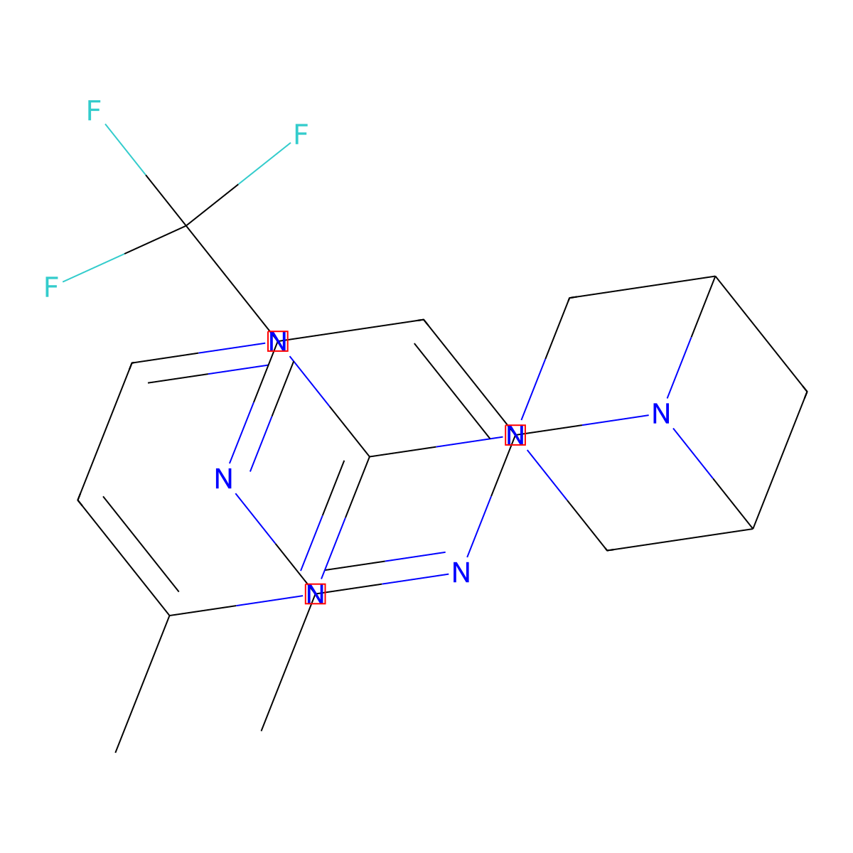 6-[2-Methyl-6-(trifluoromethyl)pyrimidin-4-yl]-3-(4-methylpyrimidin-2-yl)-3,6-diazabicyclo[3.1.1]heptane molecular structure, CAS 3054411-99-0