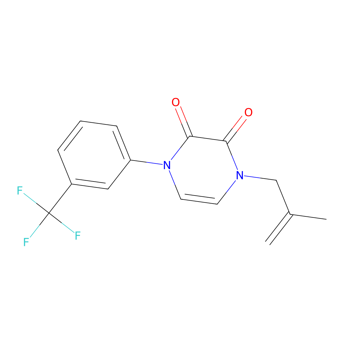 1-(2-Methylprop-2-en-1-yl)-4-[3-(trifluoromethyl)phenyl]-1,2,3,4-tetrahydropyrazine-2,3-dione molecular structure, CAS 3054412-09-5