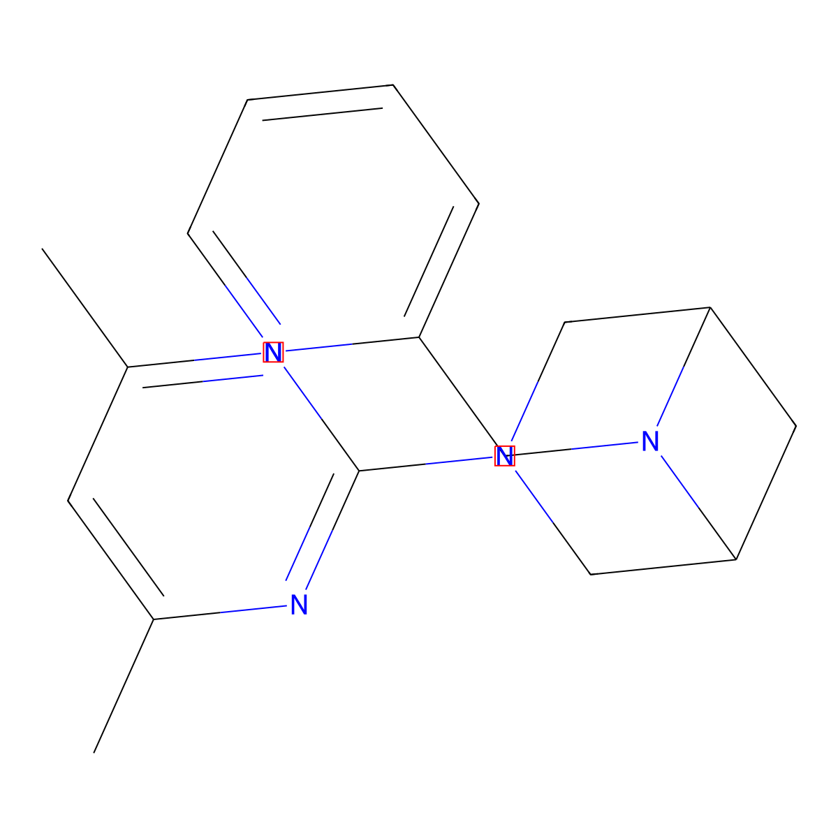3-(4,6-Dimethylpyrimidin-2-yl)-6-[(pyridin-2-yl)methyl]-3,6-diazabicyclo[3.1.1]heptane molecular structure, CAS 3054412-13-1