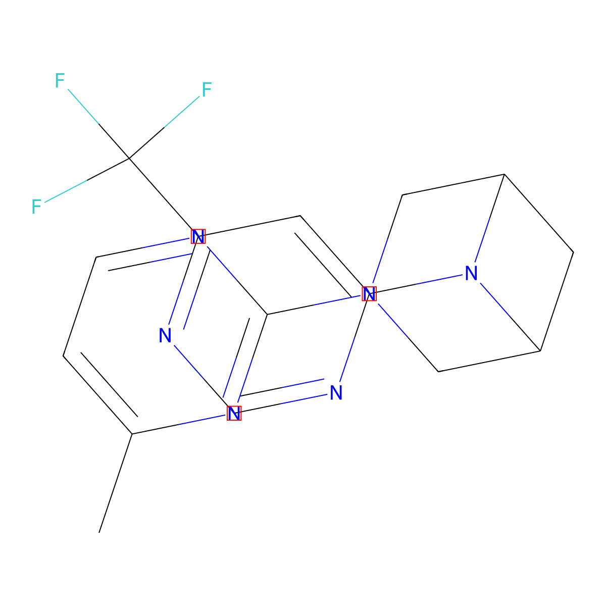 3-(4-Methylpyrimidin-2-yl)-6-[6-(trifluoromethyl)pyrimidin-4-yl]-3,6-diazabicyclo[3.1.1]heptane molecular structure, CAS 3054412-15-3