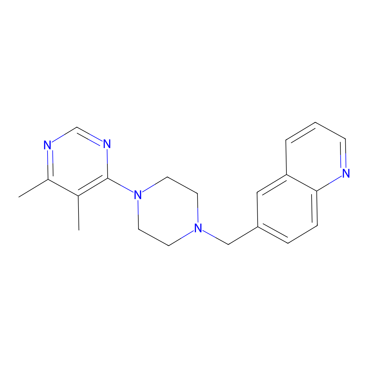 2-{4-[(Quinolin-6-yl)methyl]piperazin-1-yl}-5,6,7,8-tetrahydroquinoline-3-carbonitrile molecular structure, CAS 3054412-46-0