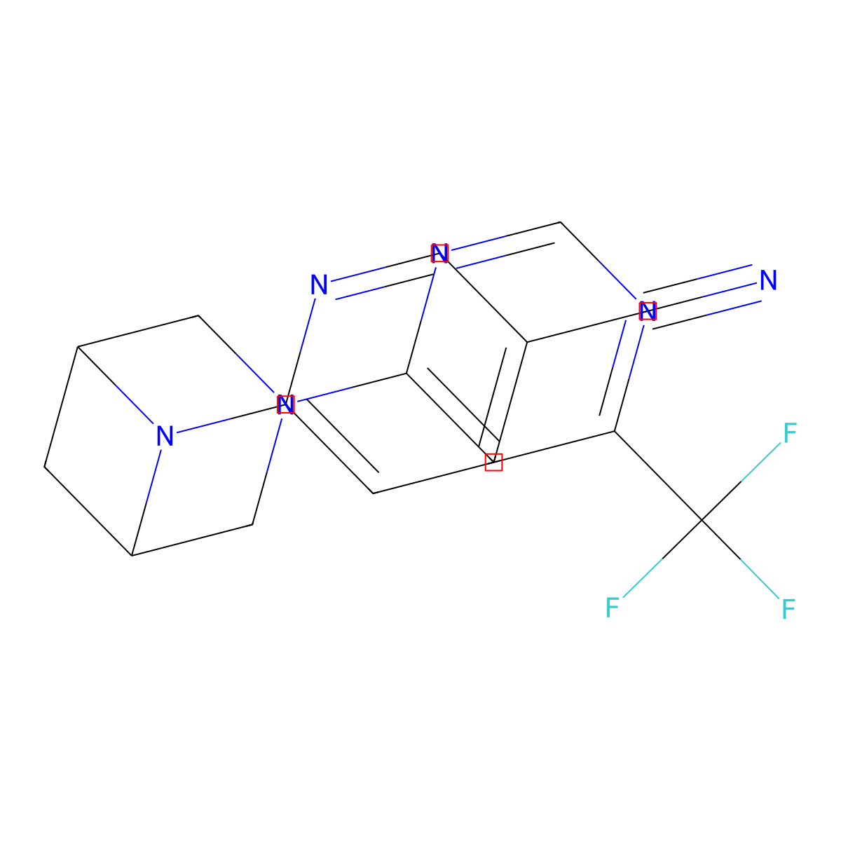 6-{3-[6-(Trifluoromethyl)pyrimidin-4-yl]-3,6-diazabicyclo[3.1.1]heptan-6-yl}pyridine-3-carbonitrile molecular structure, CAS 3054412-63-1