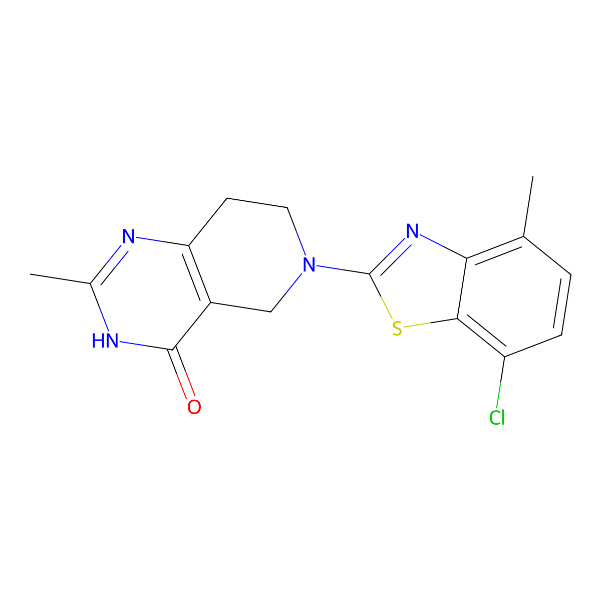6-(7-chloro-4-methyl-1,3-benzothiazol-2-yl)-2-methyl-3H,4H,5H,6H,7H,8H-pyrido[4,3-d]pyrimidin-4-one molecular structure, CAS 3054412-70-0