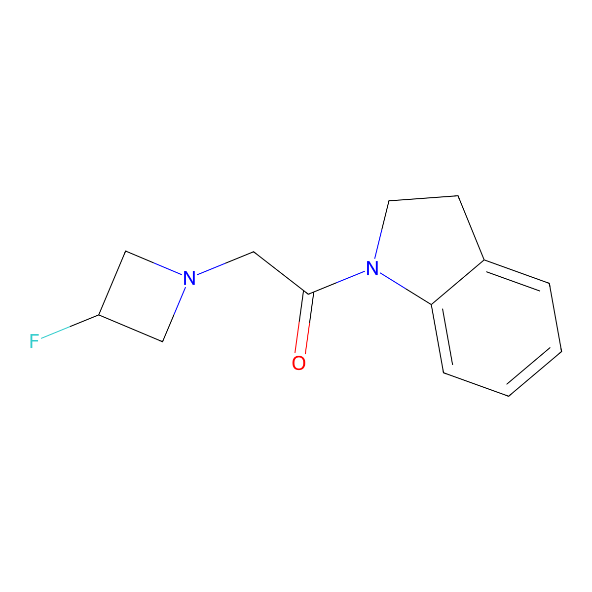 1-(2,3-dihydro-1H-indol-1-yl)-2-(3-fluoroazetidin-1-yl)ethan-1-one molecular structure, CAS 3054412-73-3
