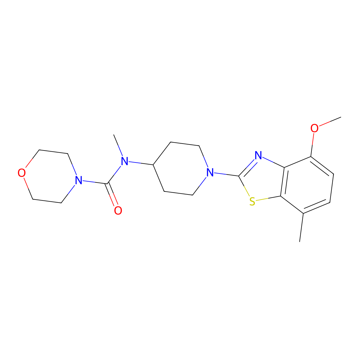 N-[1-(4-methoxy-7-methyl-1,3-benzothiazol-2-yl)piperidin-4-yl]-N-methylmorpholine-4-carboxamide molecular structure, CAS 3054412-74-4