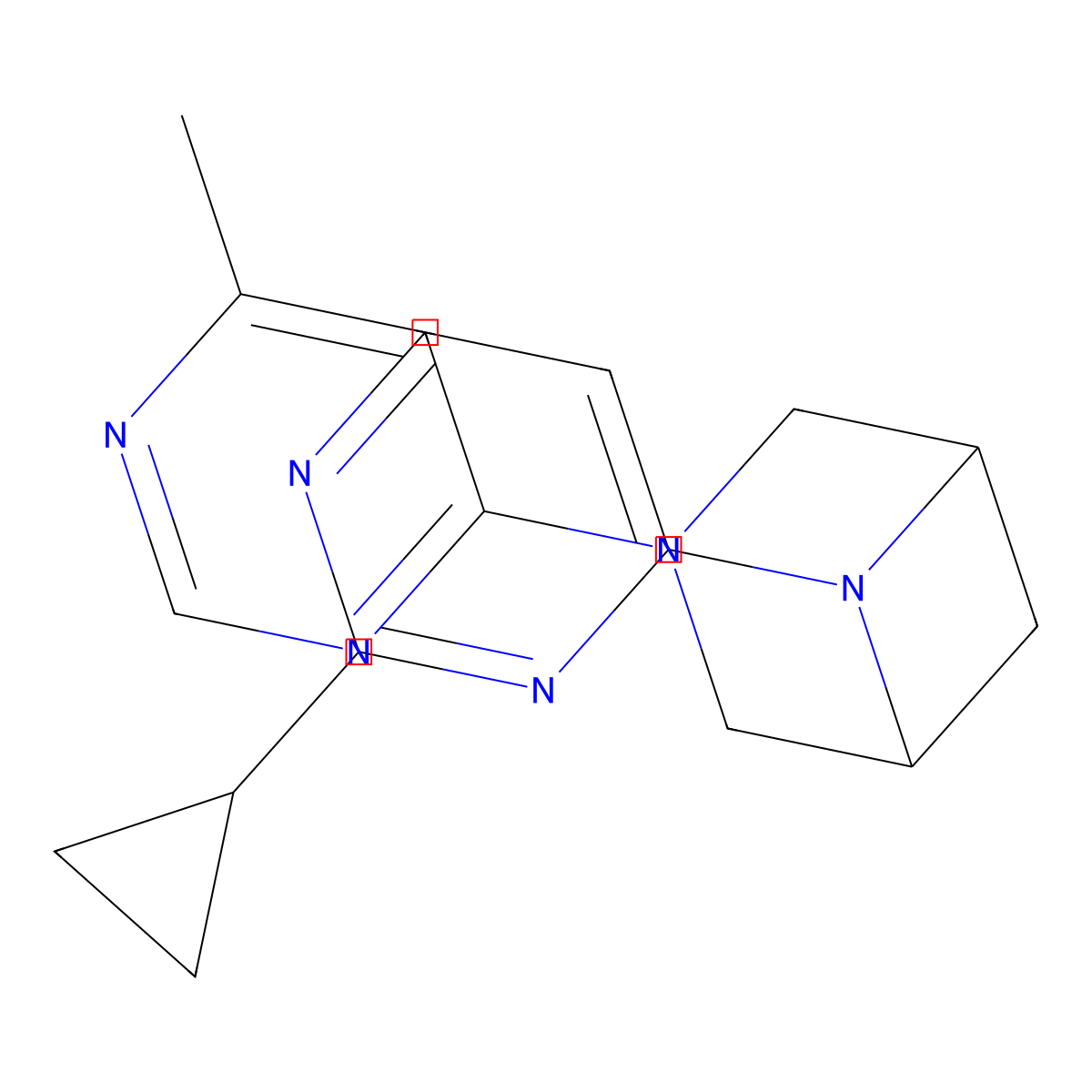 6-(2-Cyclopropylpyrimidin-4-yl)-3-(6-methylpyrimidin-4-yl)-3,6-diazabicyclo[3.1.1]heptane molecular structure, CAS 3054412-75-5