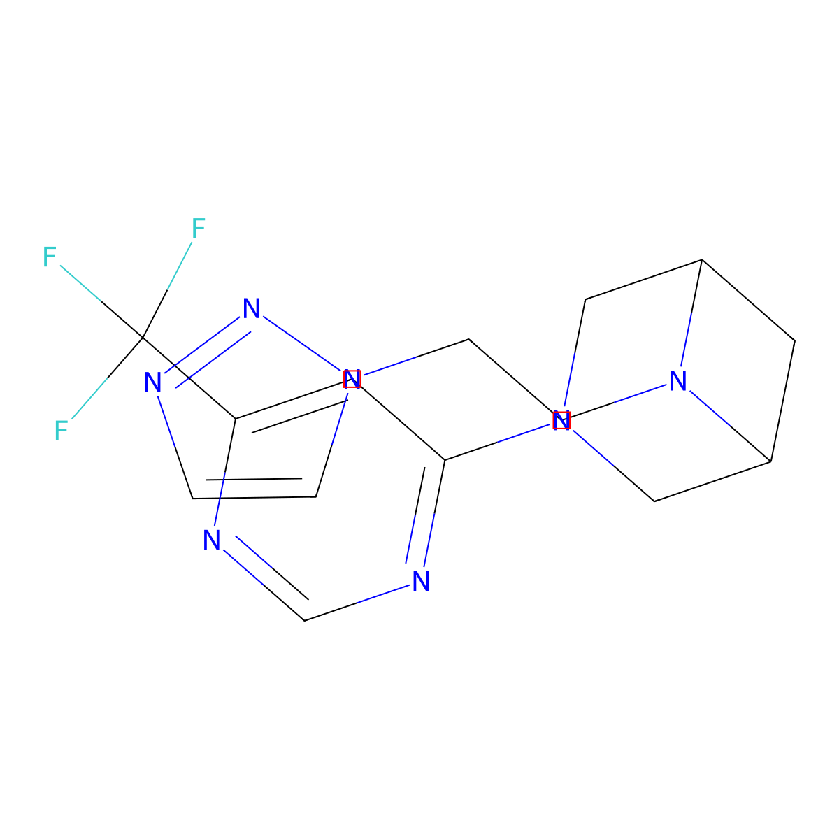 6-[2-(1H-1,2,3-triazol-1-yl)ethyl]-3-[6-(trifluoromethyl)pyrimidin-4-yl]-3,6-diazabicyclo[3.1.1]heptane molecular structure, CAS 3054412-99-3