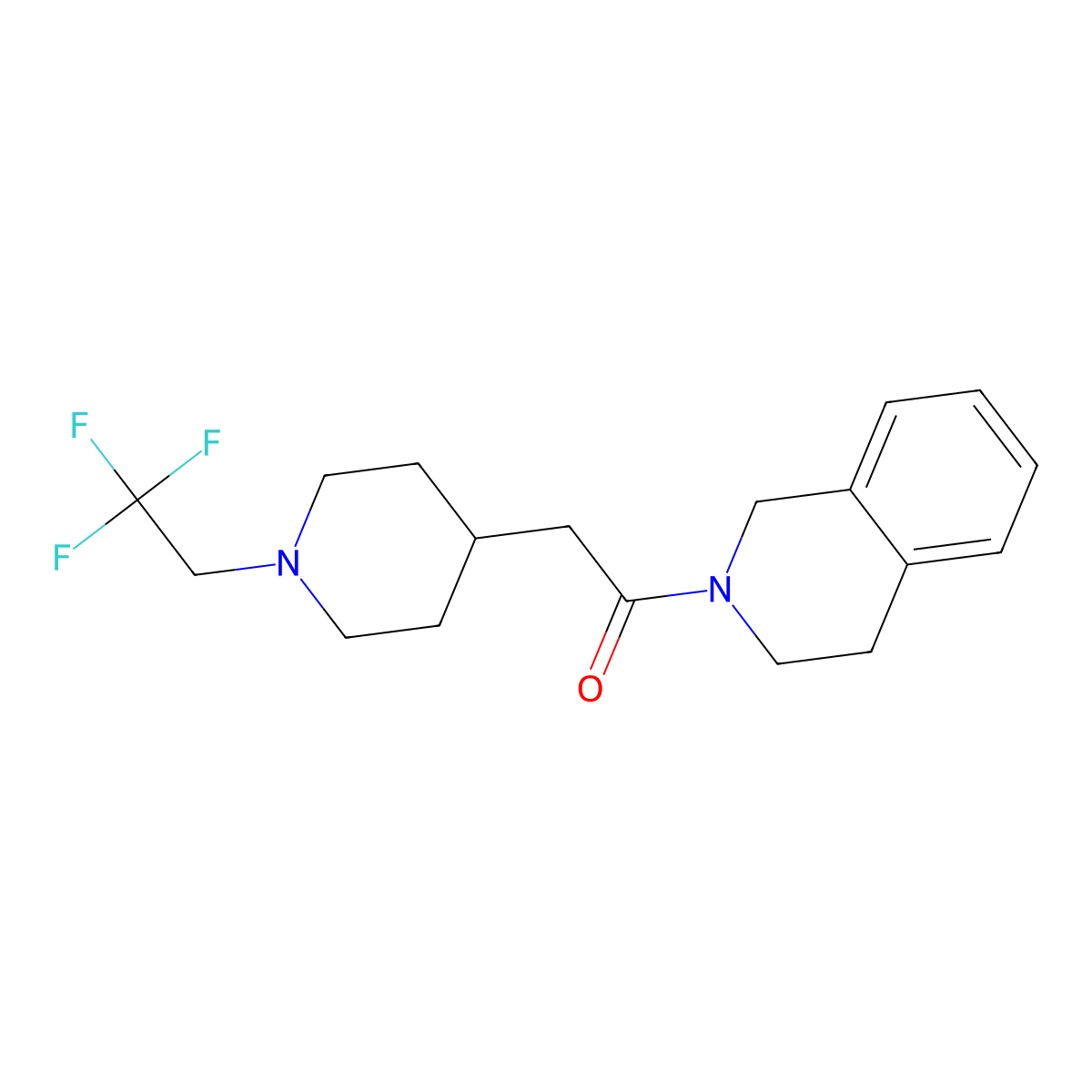 1-(1,2,3,4-Tetrahydroisoquinolin-2-yl)-2-[1-(2,2,2-trifluoroethyl)piperidin-4-yl]ethan-1-one molecular structure, CAS 3054413-01-0