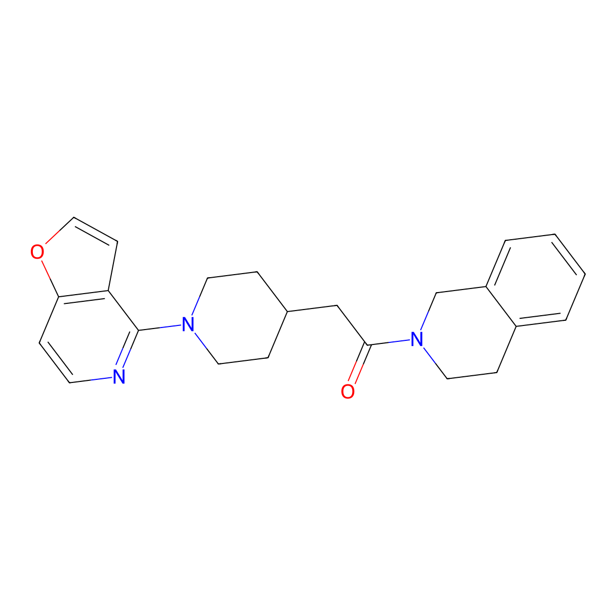 2-(1-{Furo[3,2-c]pyridin-4-yl}piperidin-4-yl)-1-(1,2,3,4-tetrahydroisoquinolin-2-yl)ethan-1-one molecular structure, CAS 3054413-48-5