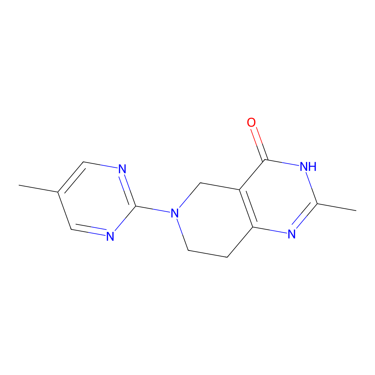 2-methyl-6-(5-methylpyrimidin-2-yl)-3H,4H,5H,6H,7H,8H-pyrido[4,3-d]pyrimidin-4-one molecular structure, CAS 3054413-54-3