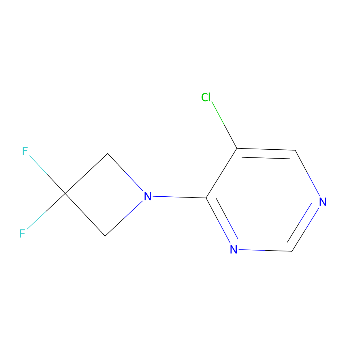 5-Chloro-4-(3,3-difluoroazetidin-1-yl)pyrimidine molecular structure, CAS 3054413-74-7