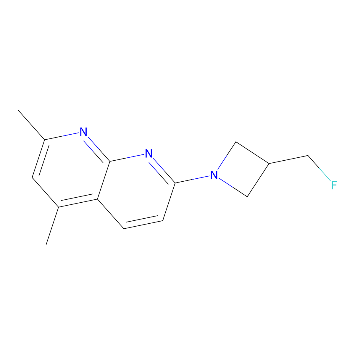 7-[3-(Fluoromethyl)azetidin-1-yl]-2,4-dimethyl-1,8-naphthyridine molecular structure, CAS 3054413-86-1