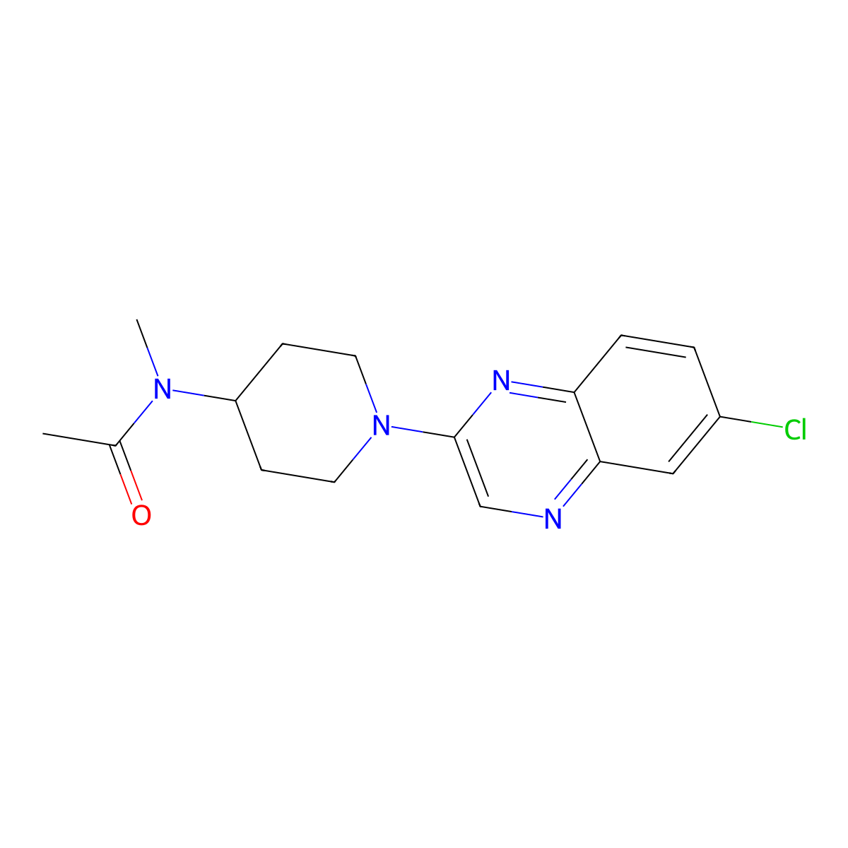 N-[1-(6-chloroquinoxalin-2-yl)piperidin-4-yl]-N-methylacetamide molecular structure, CAS 3054413-90-7