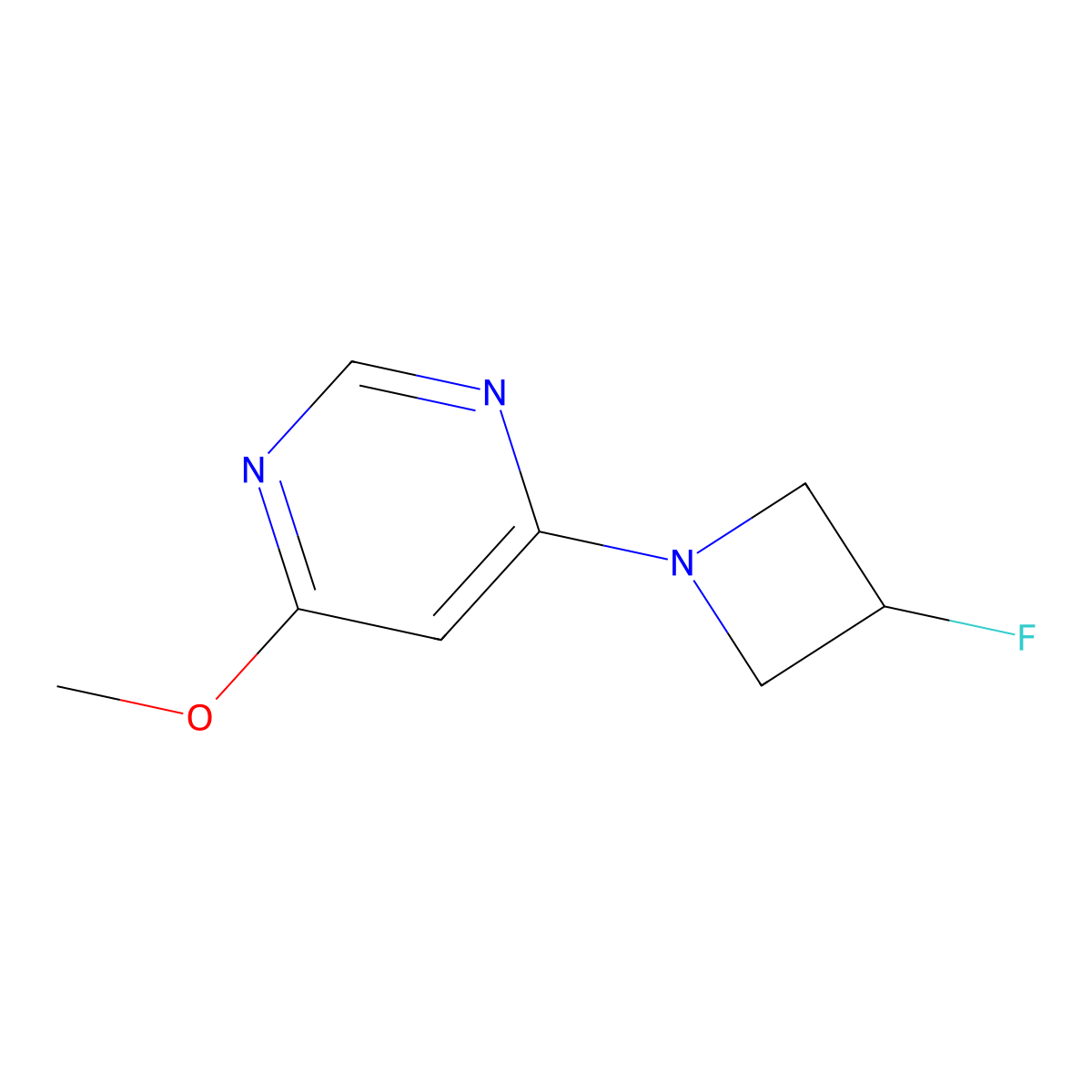 4-(3-Fluoroazetidin-1-yl)-6-methoxypyrimidine molecular structure, CAS 3054413-94-1