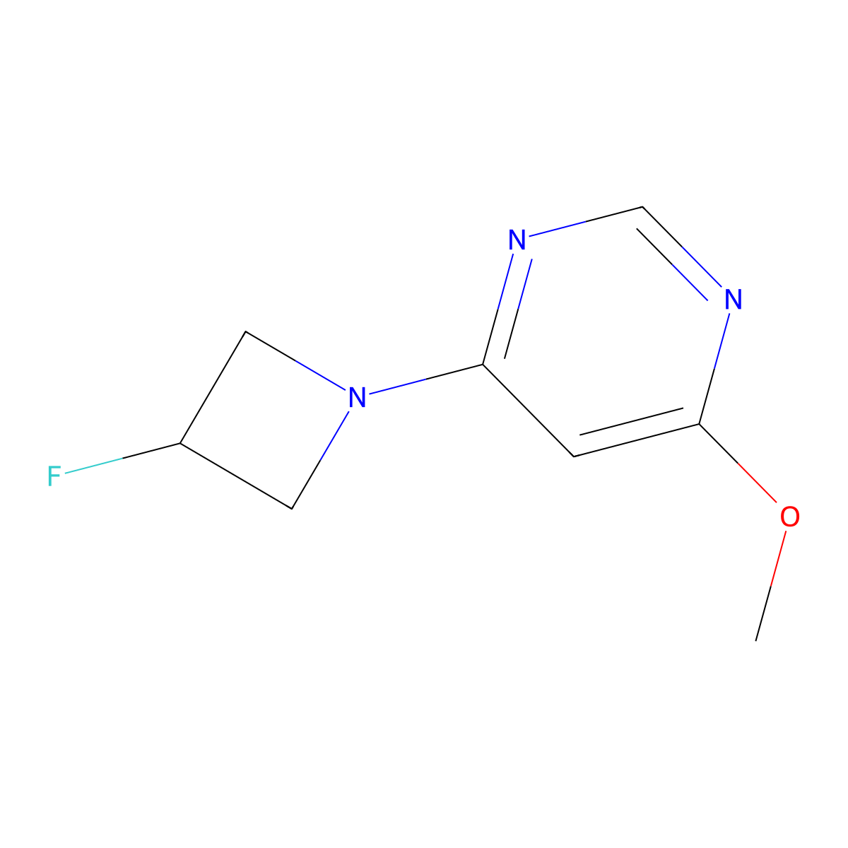 4-(3-Fluoroazetidin-1-yl)-6-methoxypyrimidine molecular structure, CAS 3054413-94-1