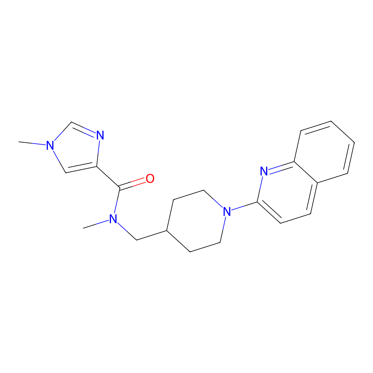 N,1-dimethyl-N-{[1-(quinolin-2-yl)piperidin-4-yl]methyl}-1H-imidazole-4-carboxamide molecular structure, CAS 3054413-97-4