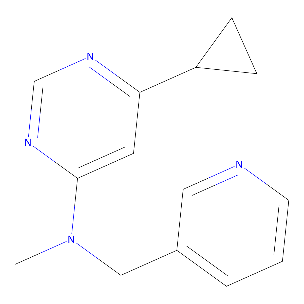 6-cyclopropyl-N-methyl-N-[(pyridin-3-yl)methyl]pyrimidin-4-amine molecular structure, CAS 3054413-99-6