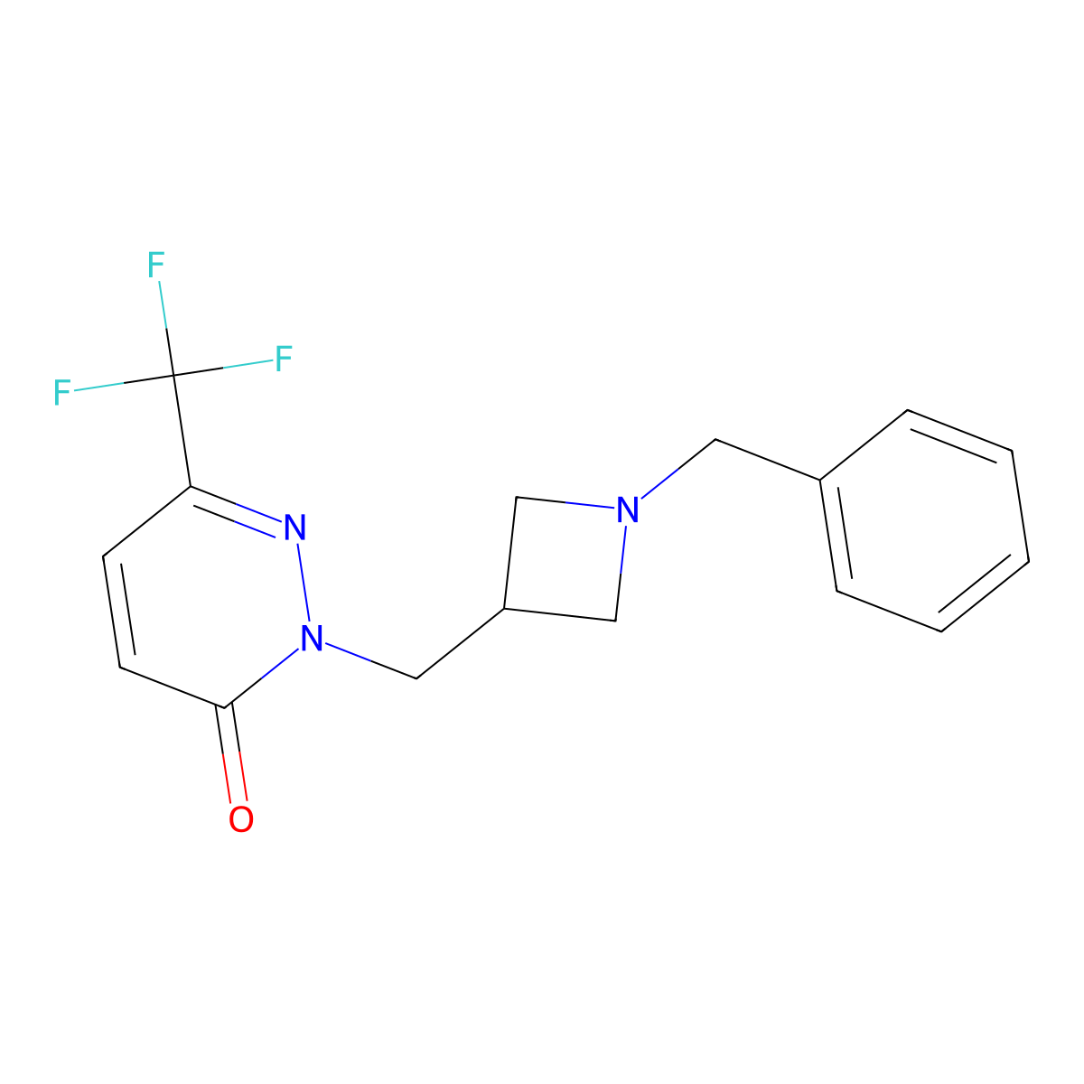 2-[(1-Benzylazetidin-3-yl)methyl]-6-(trifluoromethyl)-2,3-dihydropyridazin-3-one molecular structure, CAS 3054414-03-5