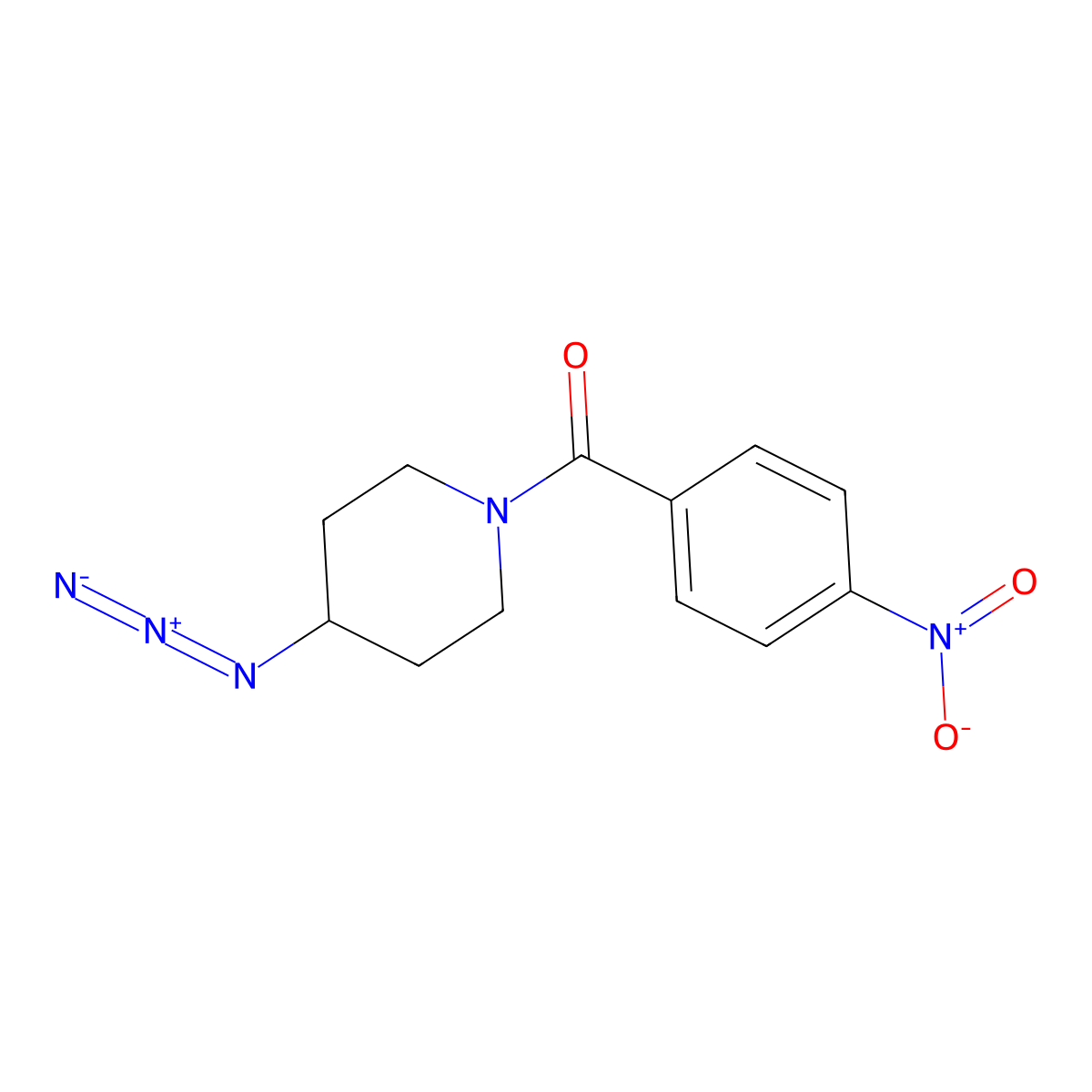 4-Azido-1-(4-nitrobenzoyl)piperidine molecular structure, CAS 3054414-05-7