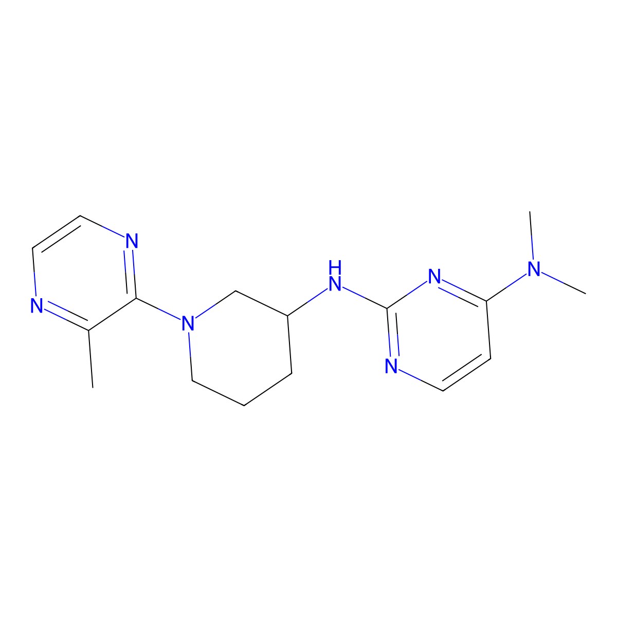 N4,N4-dimethyl-N2-[1-(3-methylpyrazin-2-yl)piperidin-3-yl]pyrimidine-2,4-diamine molecular structure, CAS 3054414-06-8