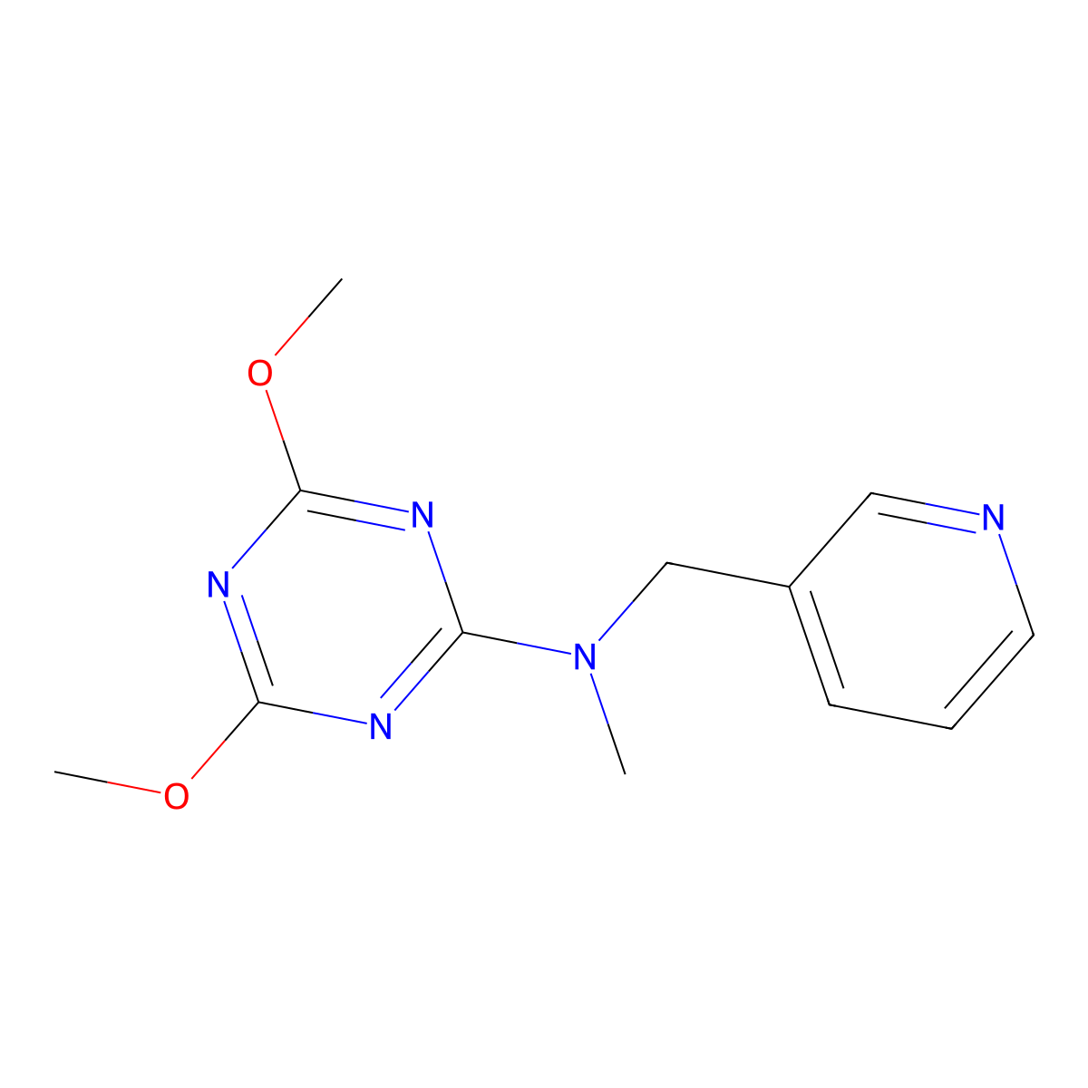 4,6-dimethoxy-N-methyl-N-[(pyridin-3-yl)methyl]-1,3,5-triazin-2-amine molecular structure, CAS 3054414-21-7