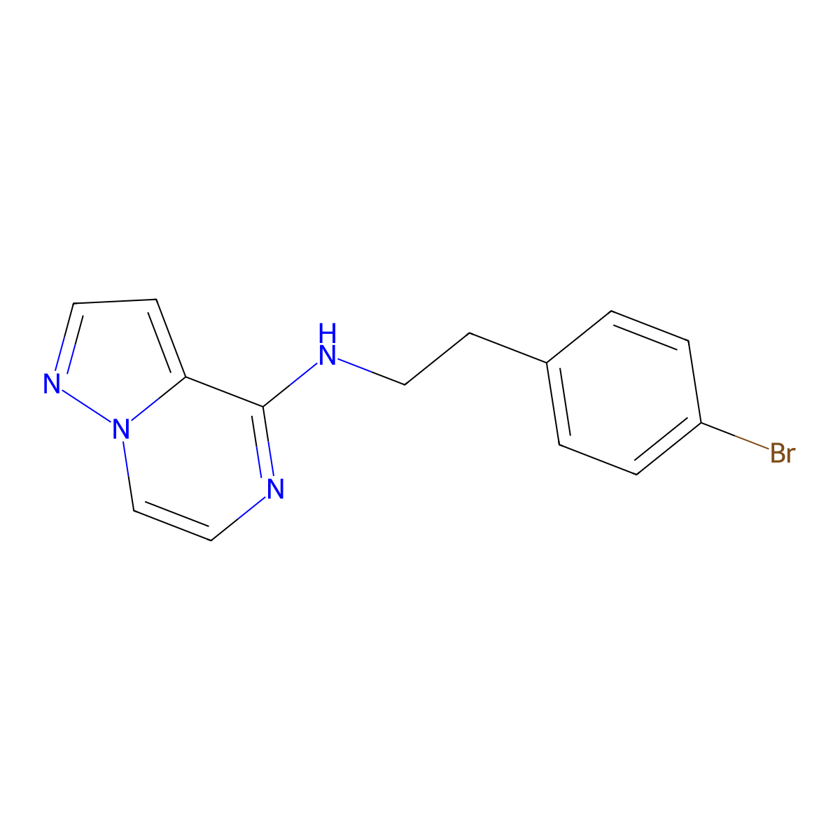 N-[2-(4-bromophenyl)ethyl]pyrazolo[1,5-a]pyrazin-4-amine molecular structure, CAS 3054414-22-8