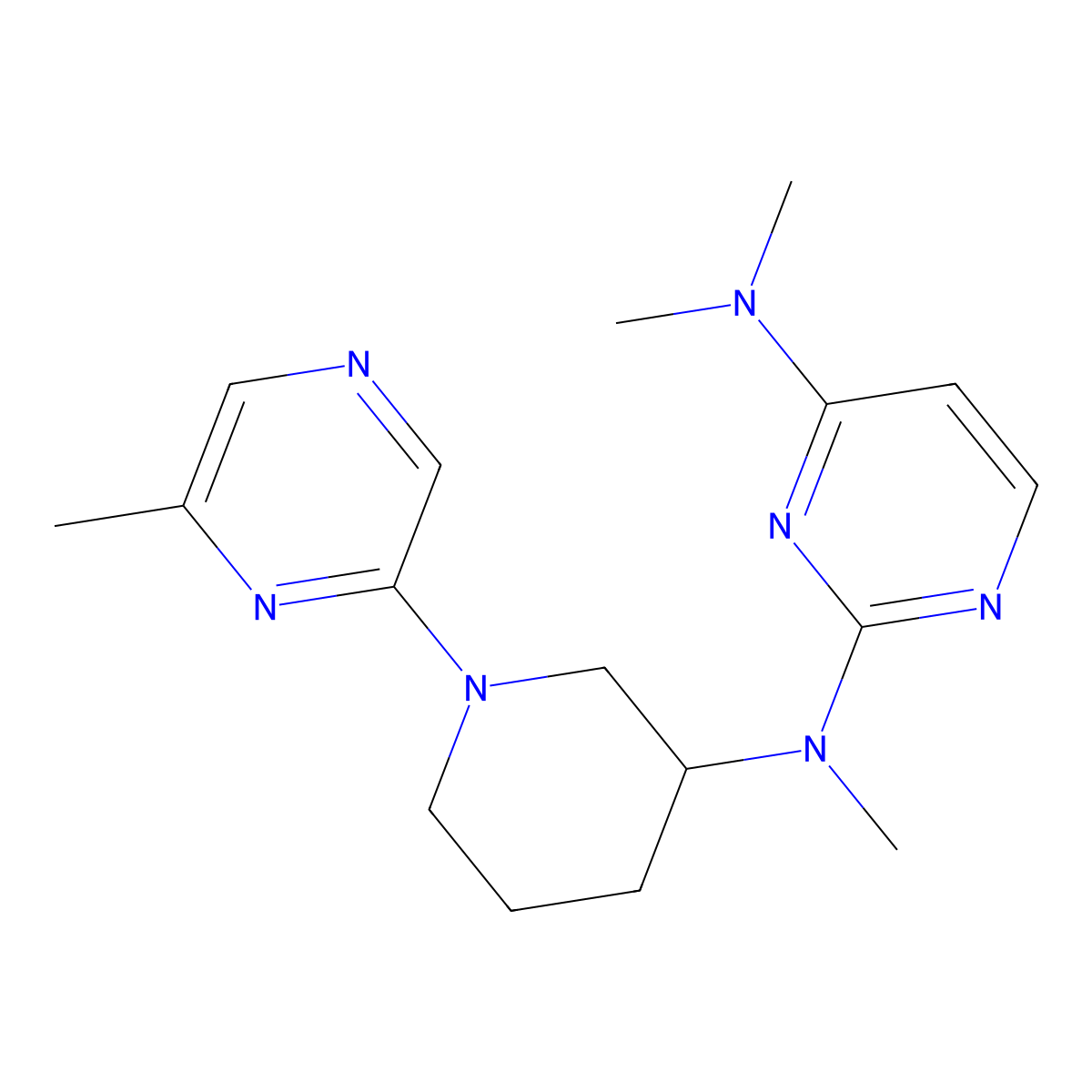N2,N4,N4-trimethyl-N2-[1-(6-methylpyrazin-2-yl)piperidin-3-yl]pyrimidine-2,4-diamine molecular structure, CAS 3054414-33-1