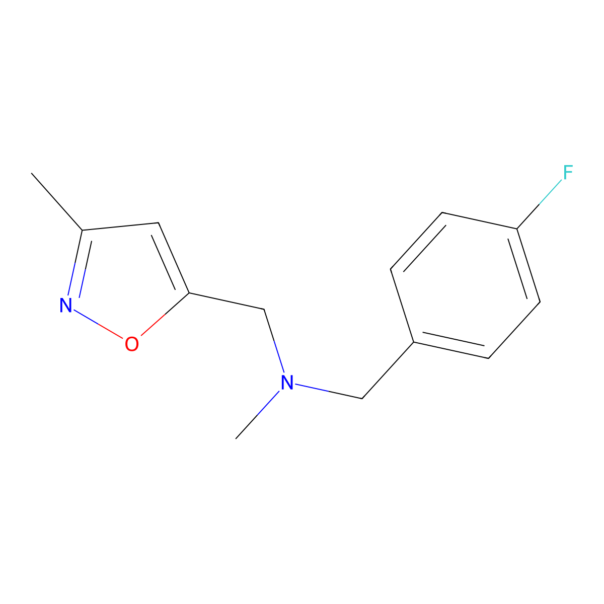 [(4-Fluorophenyl)methyl](methyl)[(3-methyl-1,2-oxazol-5-yl)methyl]amine molecular structure, CAS 3054414-35-3